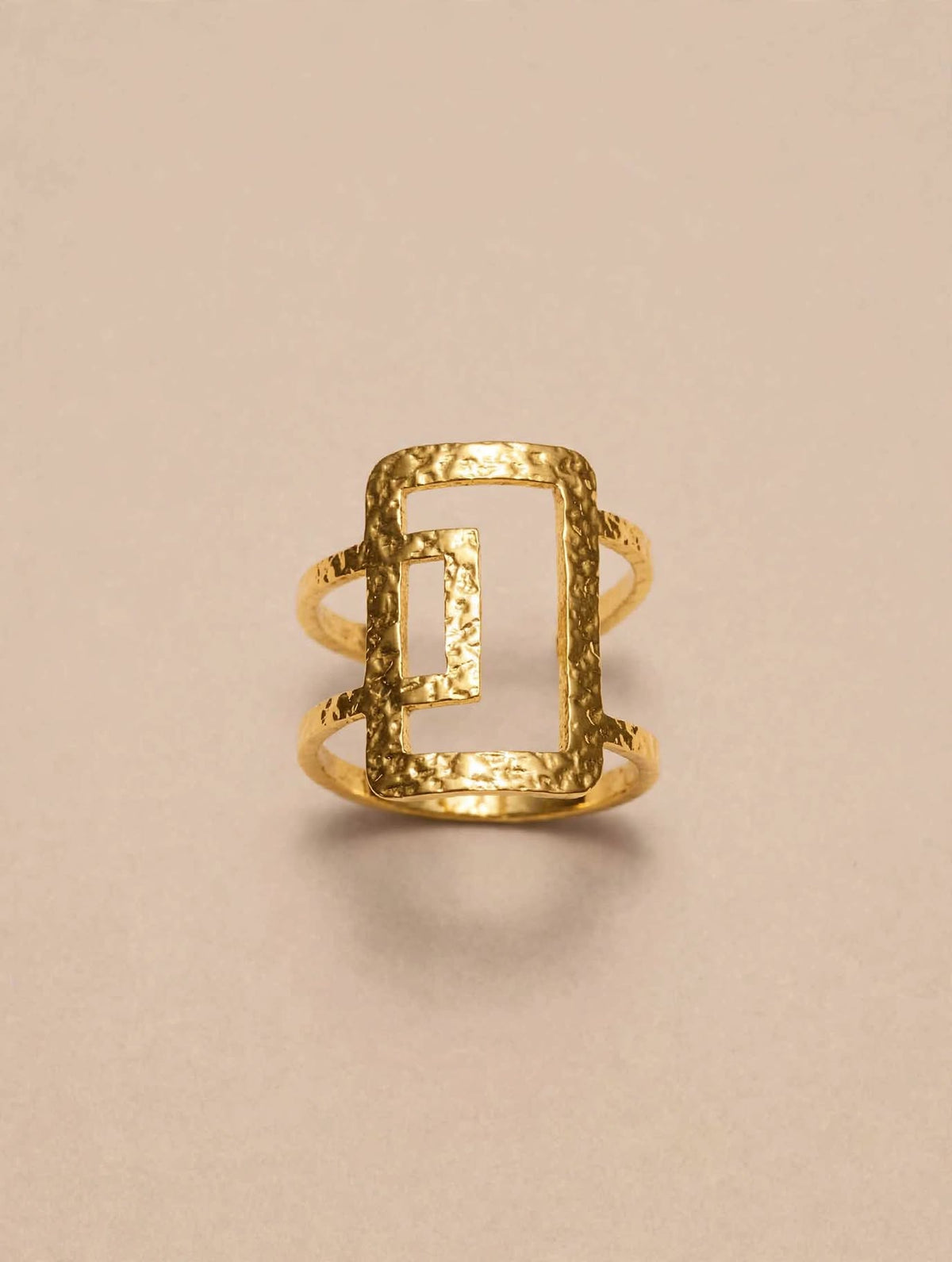 Hammered Gold Cutout Ring