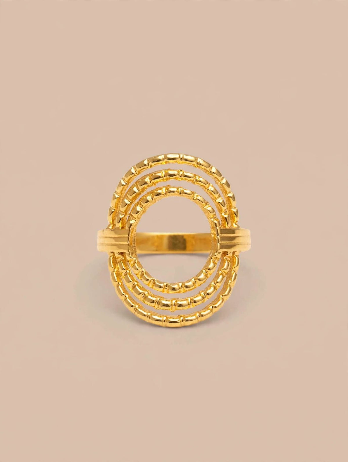 Triple Orbit Gold Ring