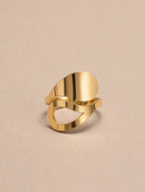 Modern Curve Gold Cutout Ring