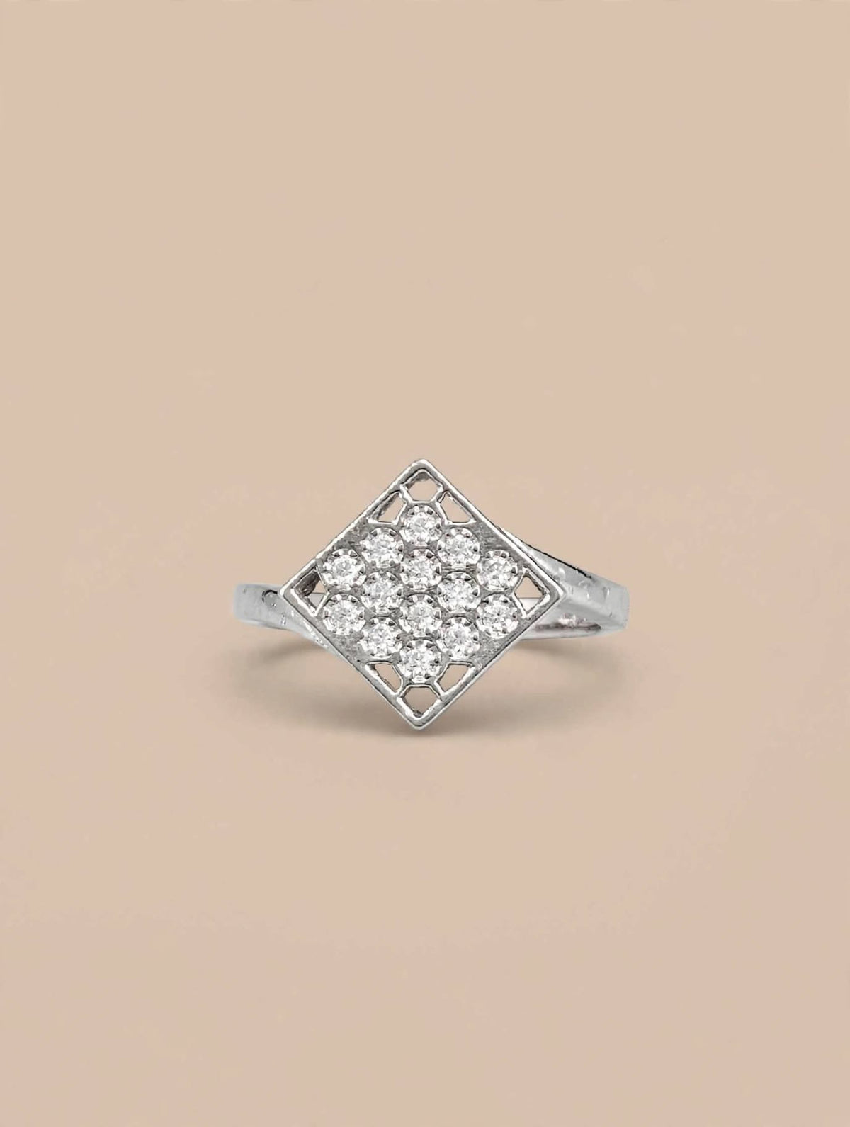 Diamond Pavé Silver Ring