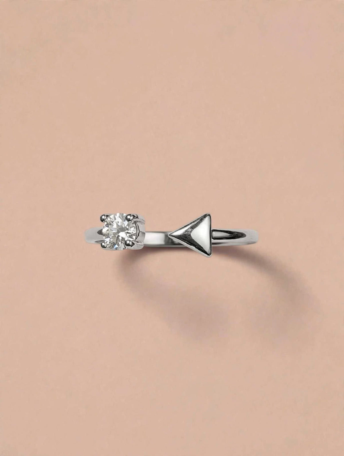 Arrow Solitaire Open Silver Ring