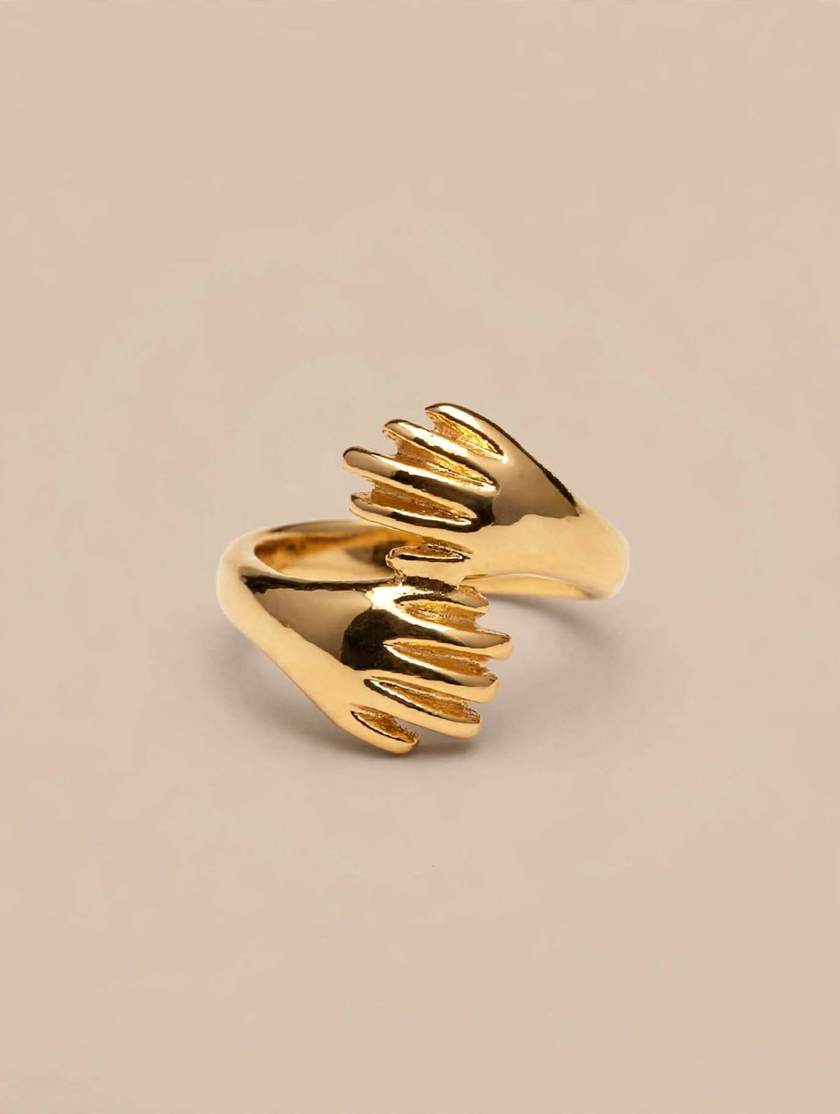 Embrace Hands Gold Wrap Ring