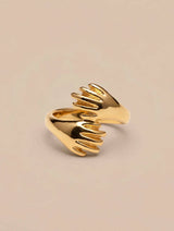 Embrace Hands Gold Wrap Ring