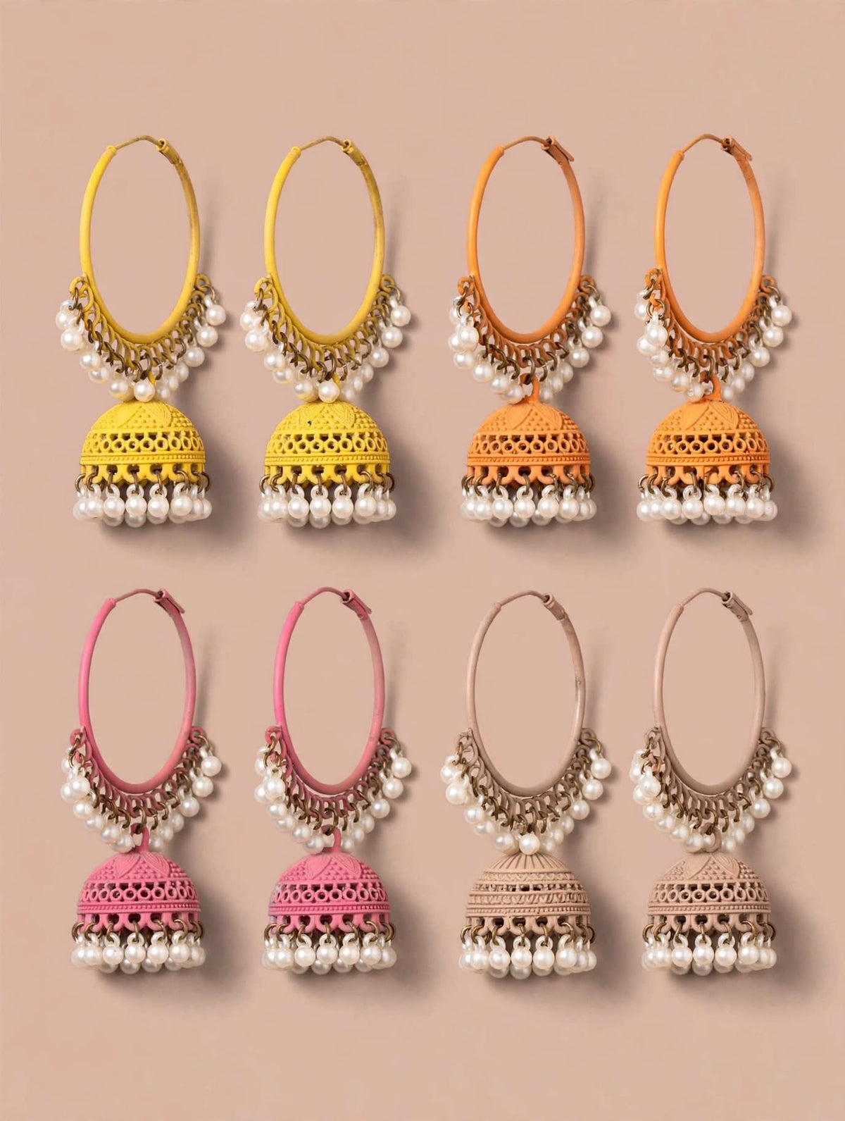 Pastel Hoop Chandbali Jhumki (Single Pair)