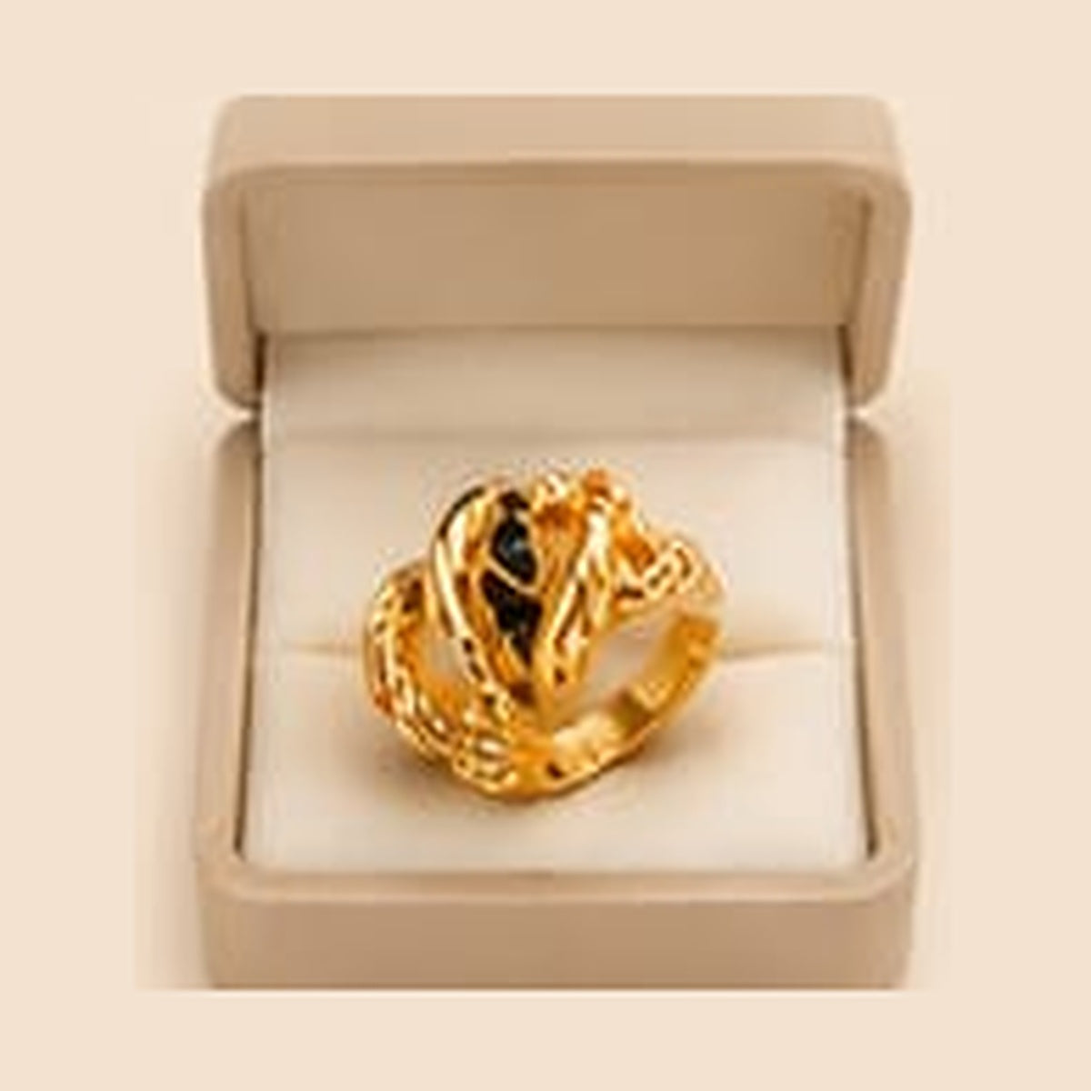 Black Enamel Twisted Ring