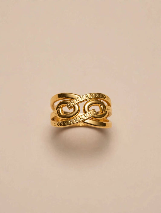 Interlock Chain-Link Gold Ring