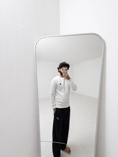 Off-White Textured Checker Sweatshirt