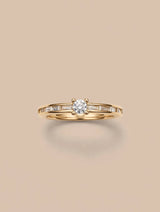Baguette Solitaire Gold Ring