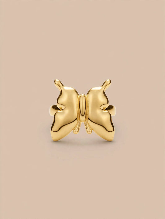 Golden Butterfly Sculpted Ring