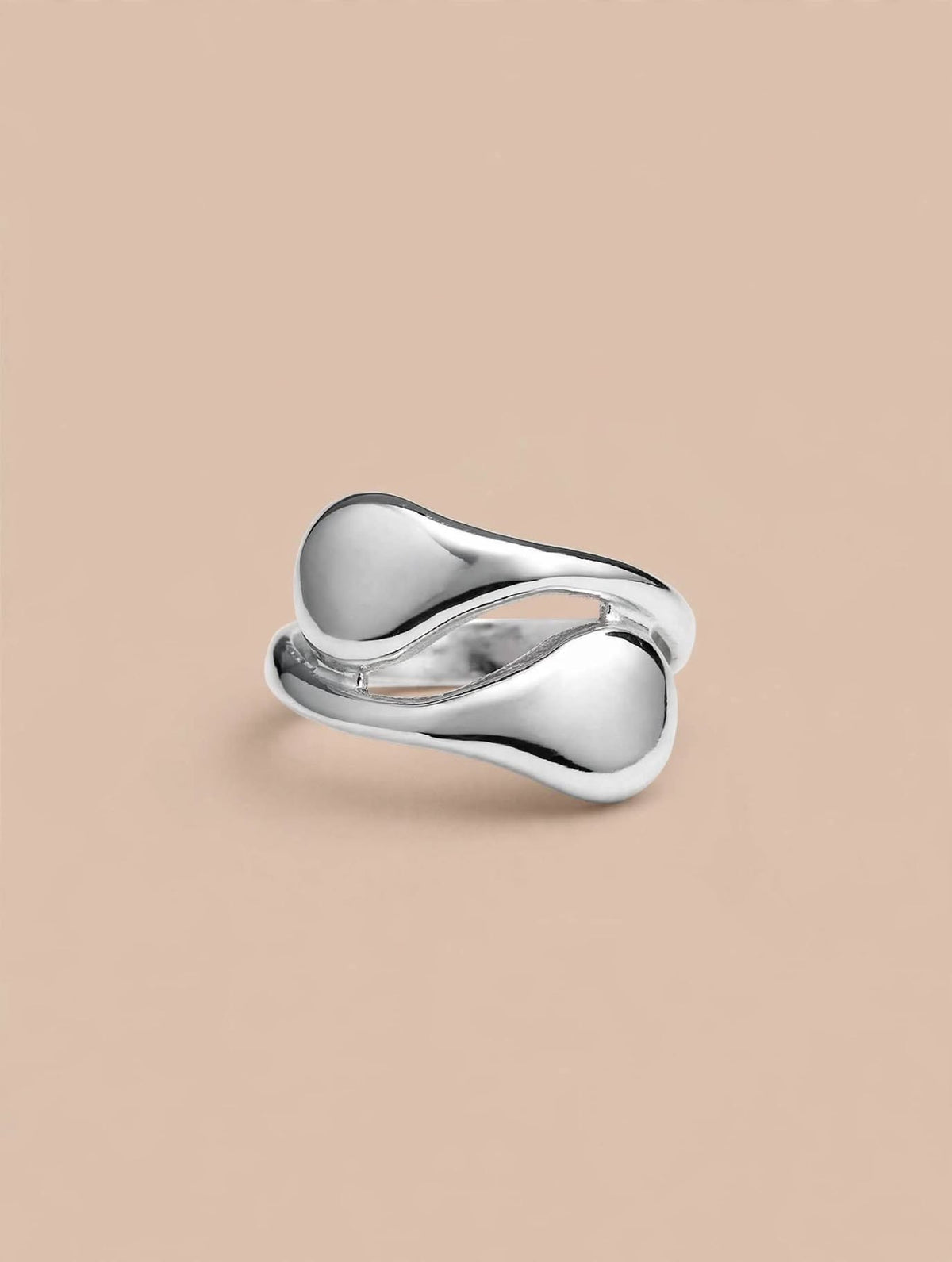 Liquid Drop Silver Wrap Ring
