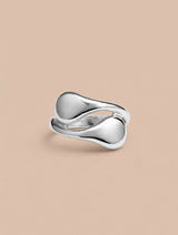 Liquid Drop Silver Wrap Ring