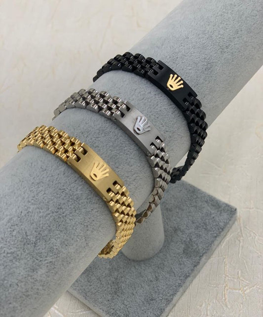 High Quality Stainless Steel King Crown Bracelet Set