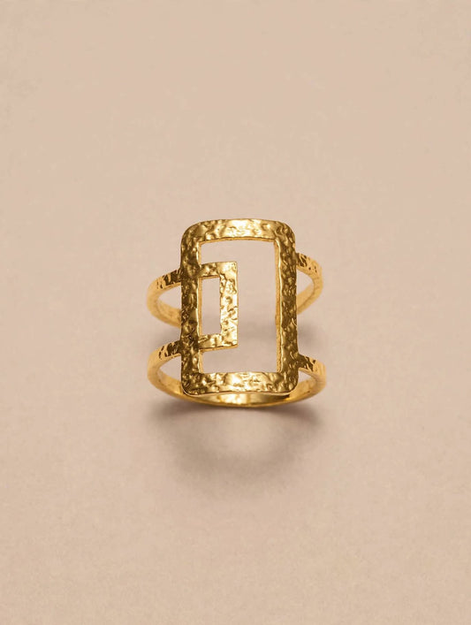 Hammered Gold Cutout Ring