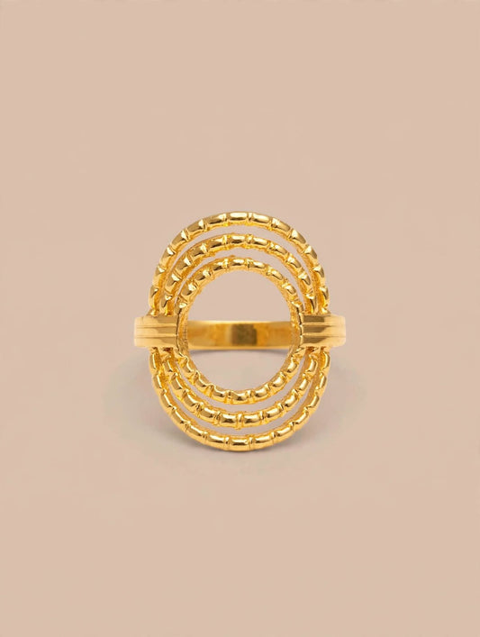 Triple Orbit Gold Ring
