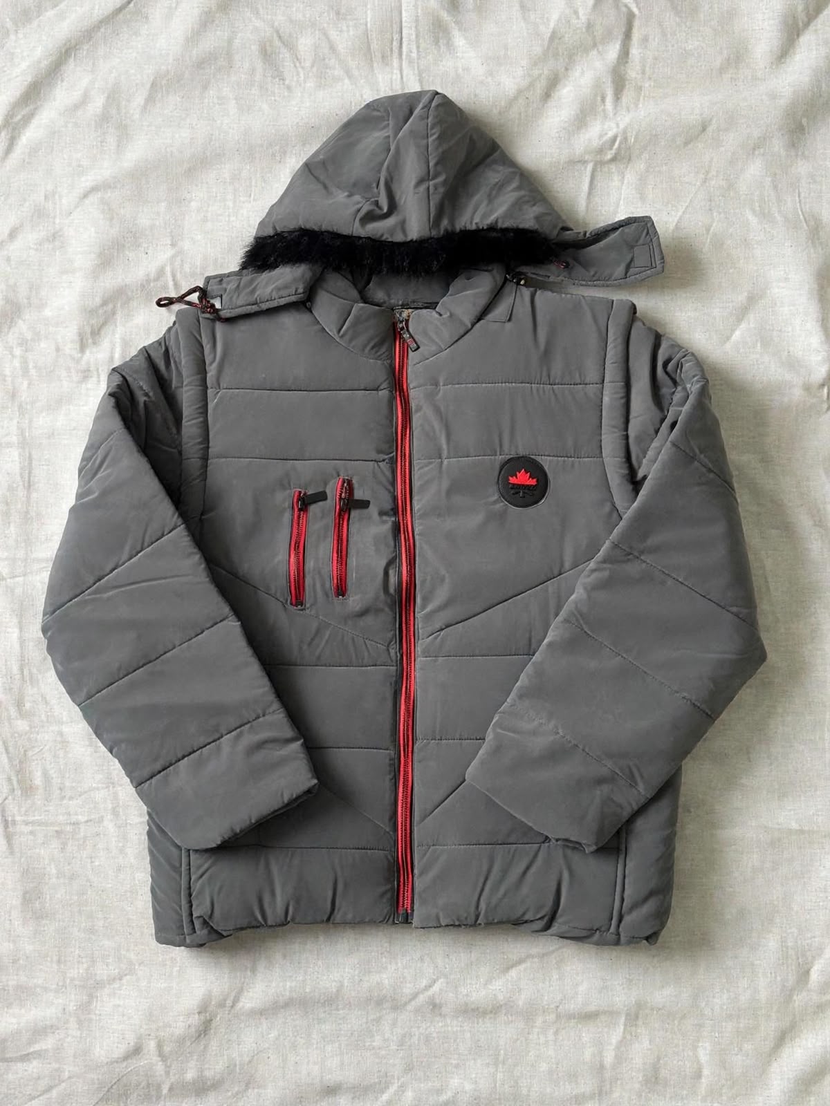 Hooded Puffer Jacket with Detachable Hood