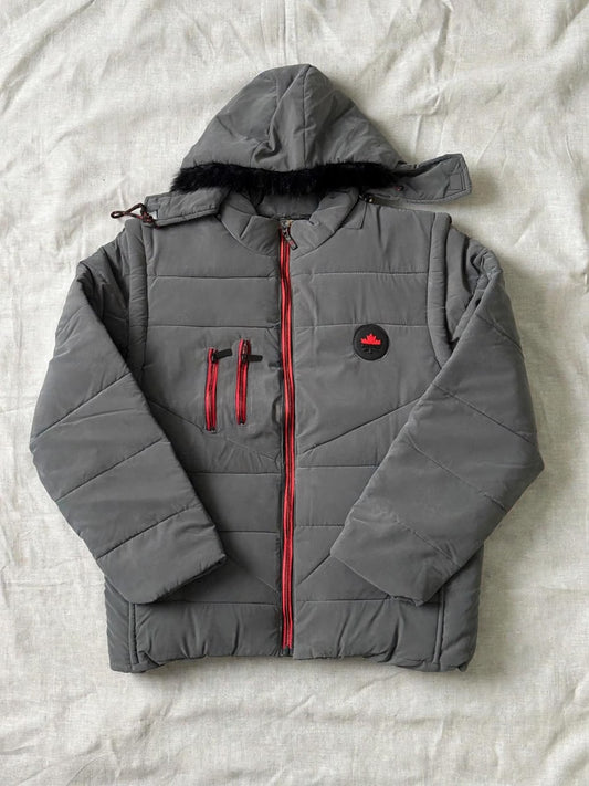 Hooded Puffer Jacket with Detachable Hood