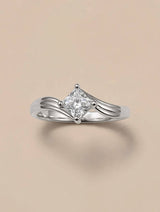 Princess Cut Twist Solitaire Ring