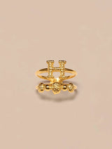 Initial H Gold Ring
