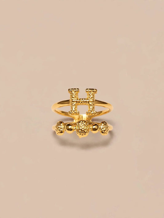 Initial H Gold Ring