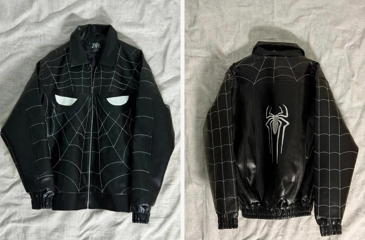 Web Stitch Black Leather-Look Jacket