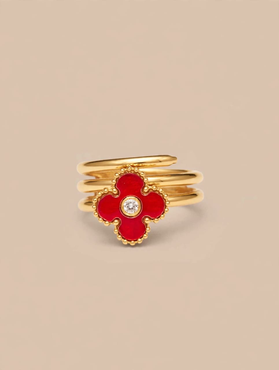 Red Clover Spiral Ring