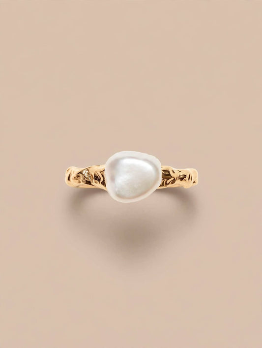 Baroque Pearl Gold Ring