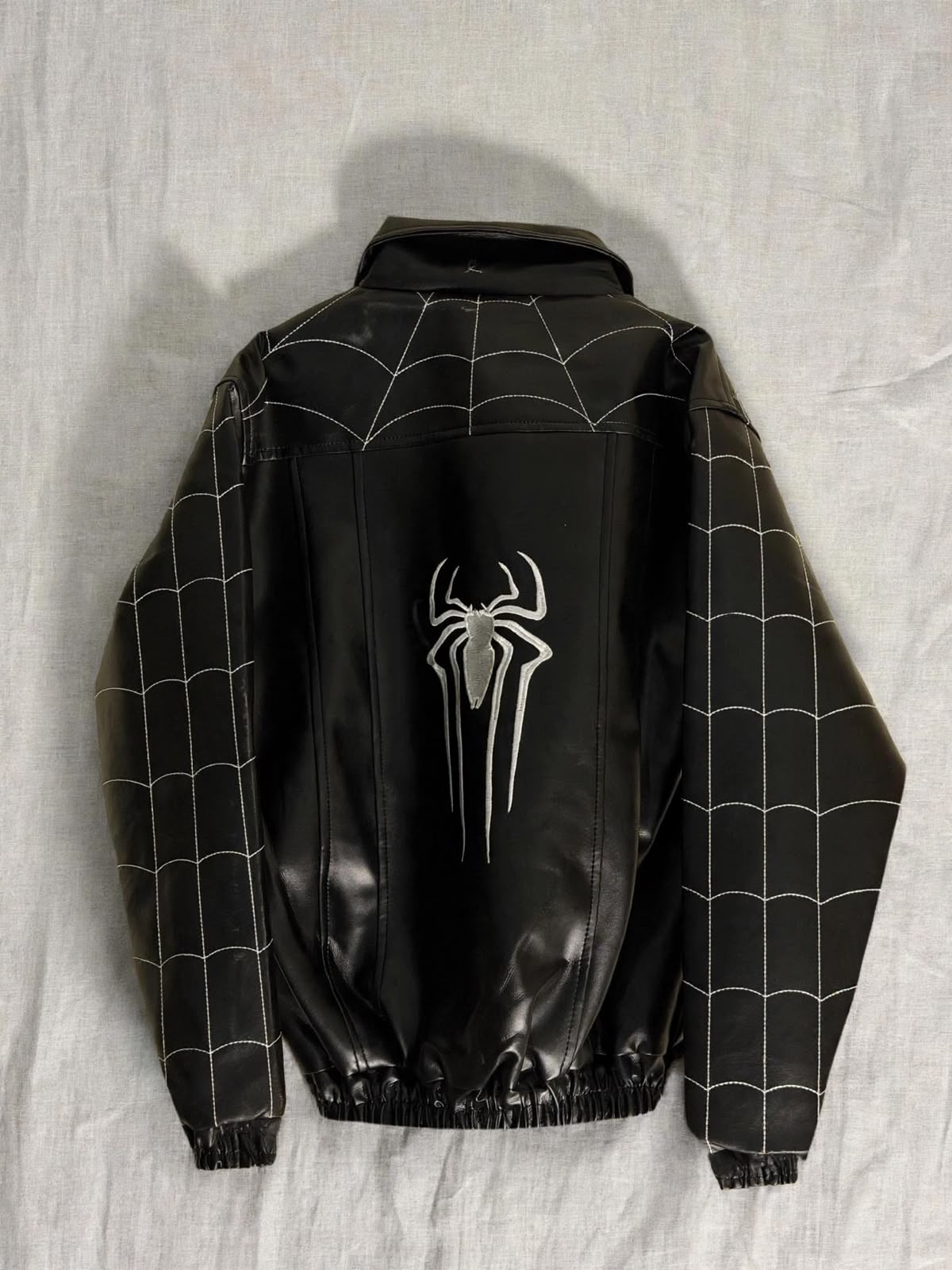 Web Stitch Black Leather-Look Jacket