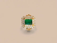 Emerald Green Halo Cocktail Ring