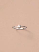 Twist Solitaire Silver Ring