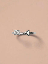 Arrow Solitaire Open Silver Ring