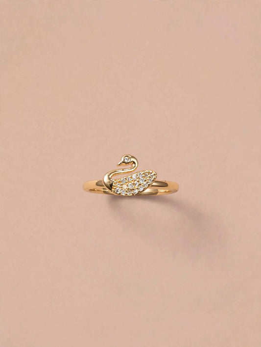 Sparkle Swan Gold Ring