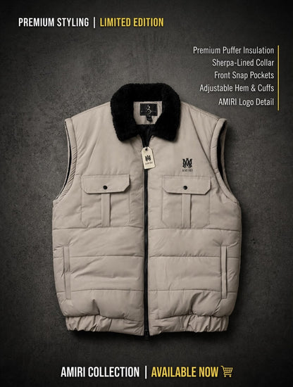 2-in-1 Sherpa Collar Puffer Vest