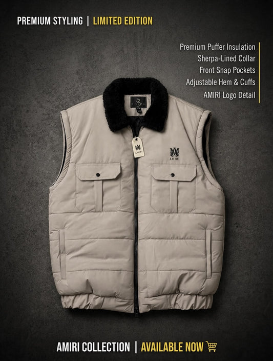 2-in-1 Sherpa Collar Puffer Vest