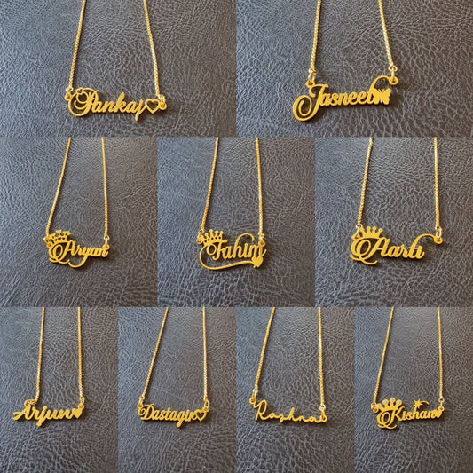 ✨ Personalized Gold Name Necklace – Custom Butterfly Pendant Jewelry
