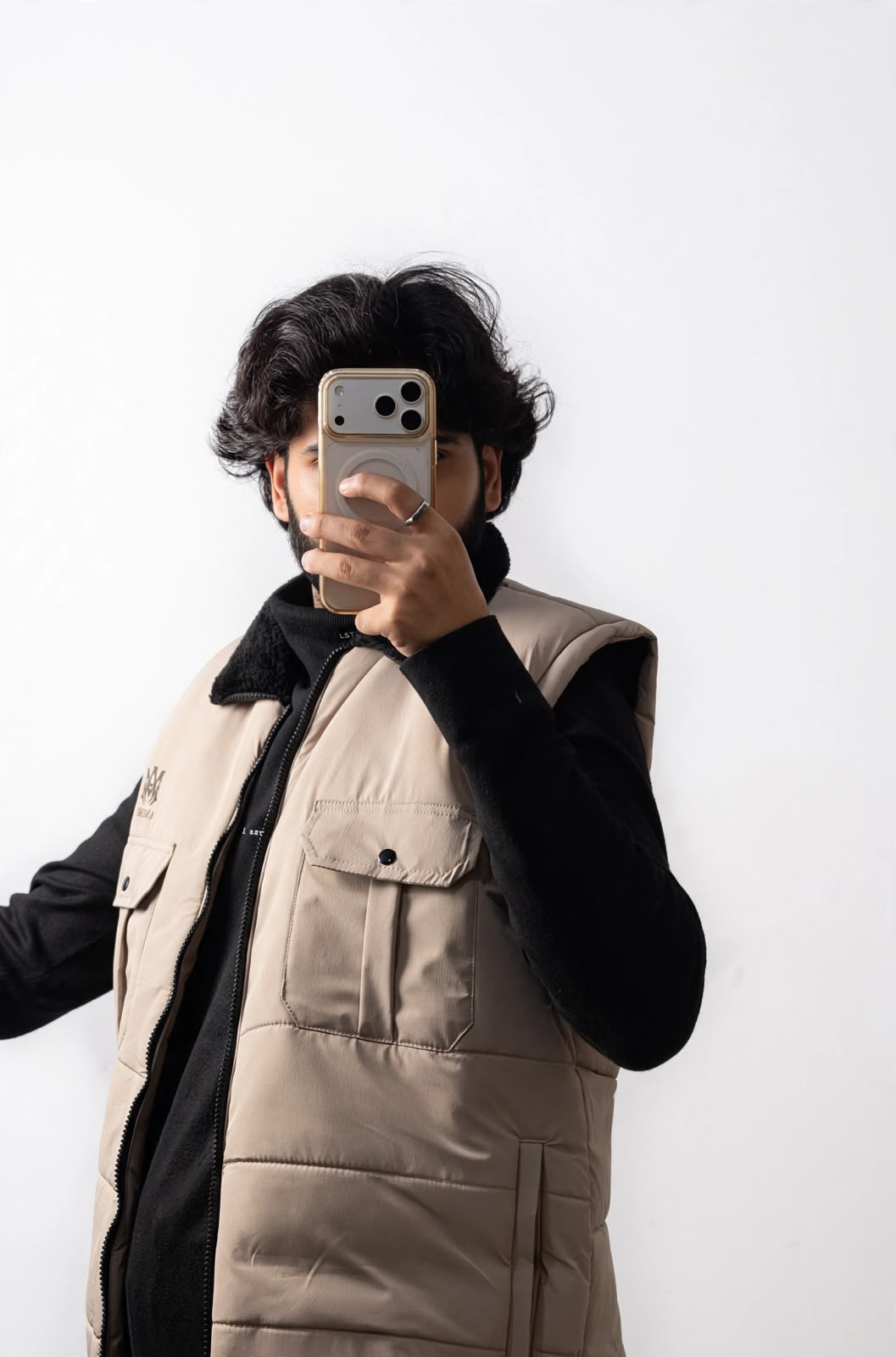 2-in-1 Sherpa Collar Puffer Vest