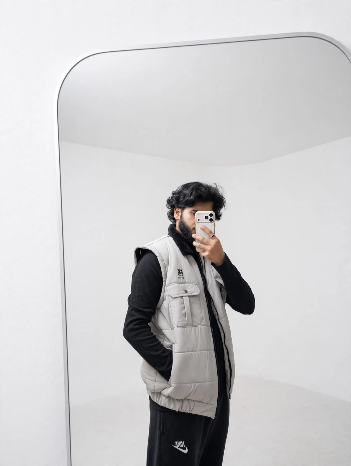 2-in-1 Sherpa Collar Puffer Vest