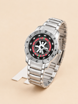 Casino Roulette Wheel Dial Steel Watch