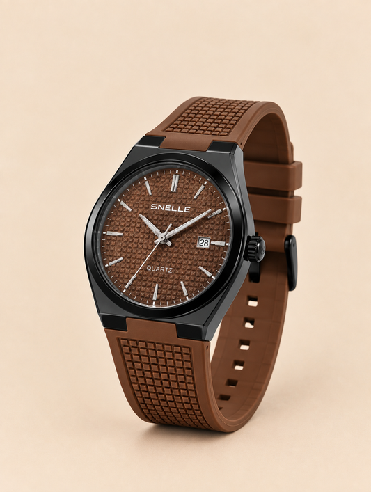 SNELLE Brown Textured Sport Watch