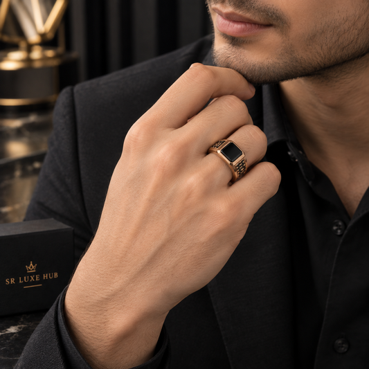 Black Onyx Luxe Signet Ring