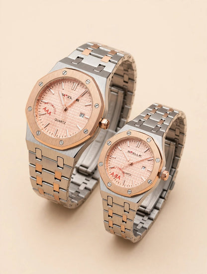 SNILLE Rose Gold Couple Watch Set