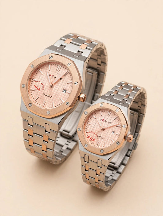 SNILLE Rose Gold Couple Watch Set