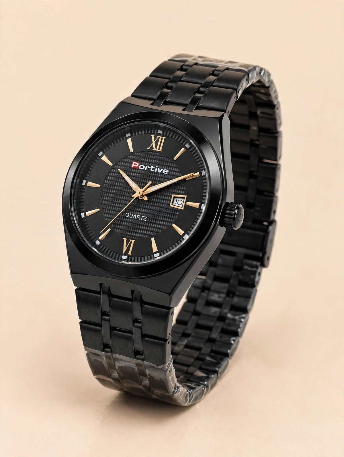 Portiva Classic Black Formal Watch