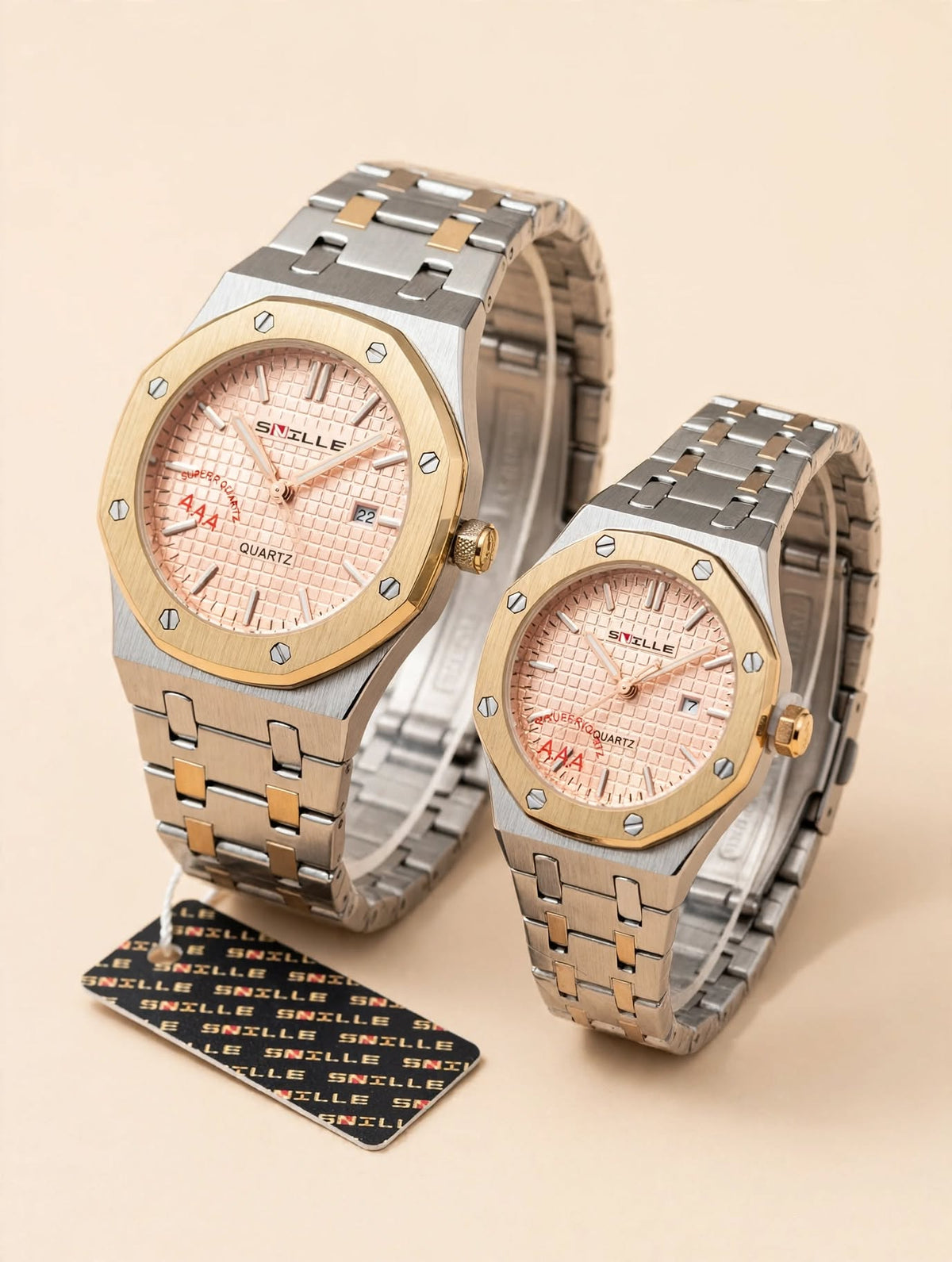 SNILLE Rose Gold Couple Watch Set