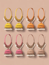 Pastel Hoop Chandbali Jhumki (Single Pair)