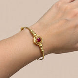 Ruby Red Hexagon Filigree Bangle