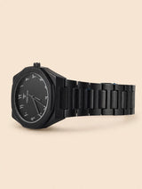 AURA Noir Elite Black Analog Watch for Men – Metal Band