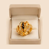 Black Enamel Twisted Ring