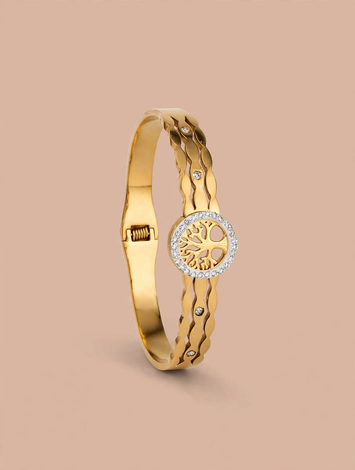 Gold Tree of Life Crystal Bracelets