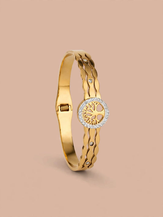 Gold Tree of Life Crystal Bracelets