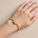 Crystal-Studded Gold Bracelets
